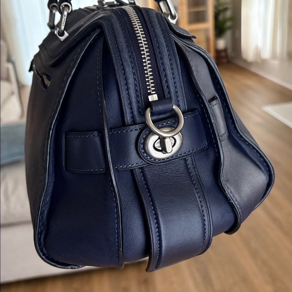 Coach Ace Satchel Navy Glovetanned Leather - Picture 5 of 13
